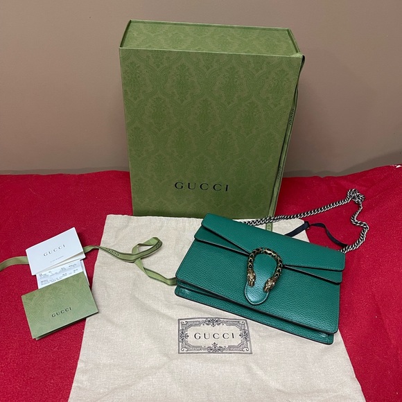 GUCCI DIONYSUS GREEN SHOULDER BAG 400249 CAOGX With Hardware BOX BAG CARD Ribbon - Picture 7 of 16